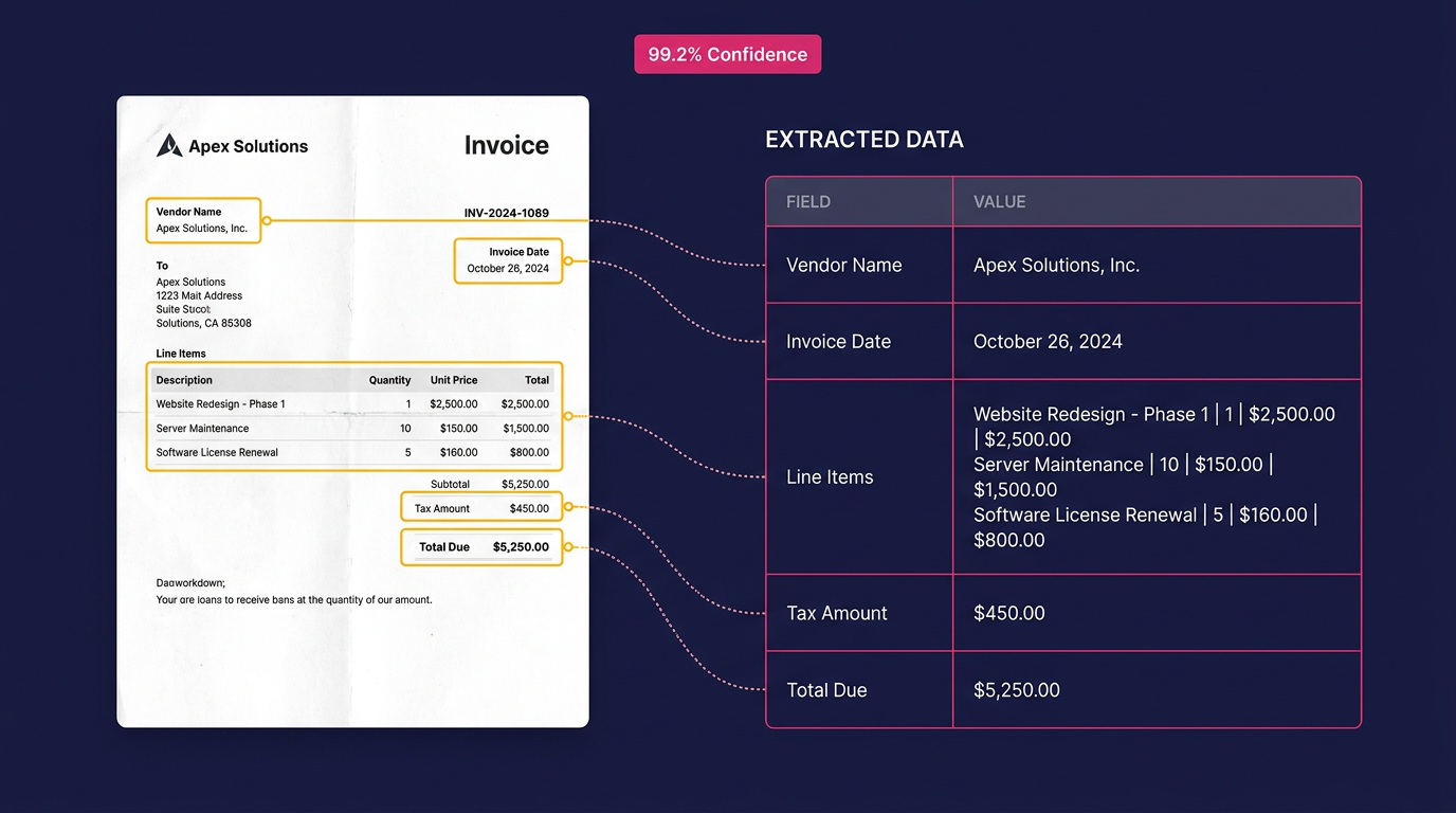 AI-powered context-aware document and invoice extraction