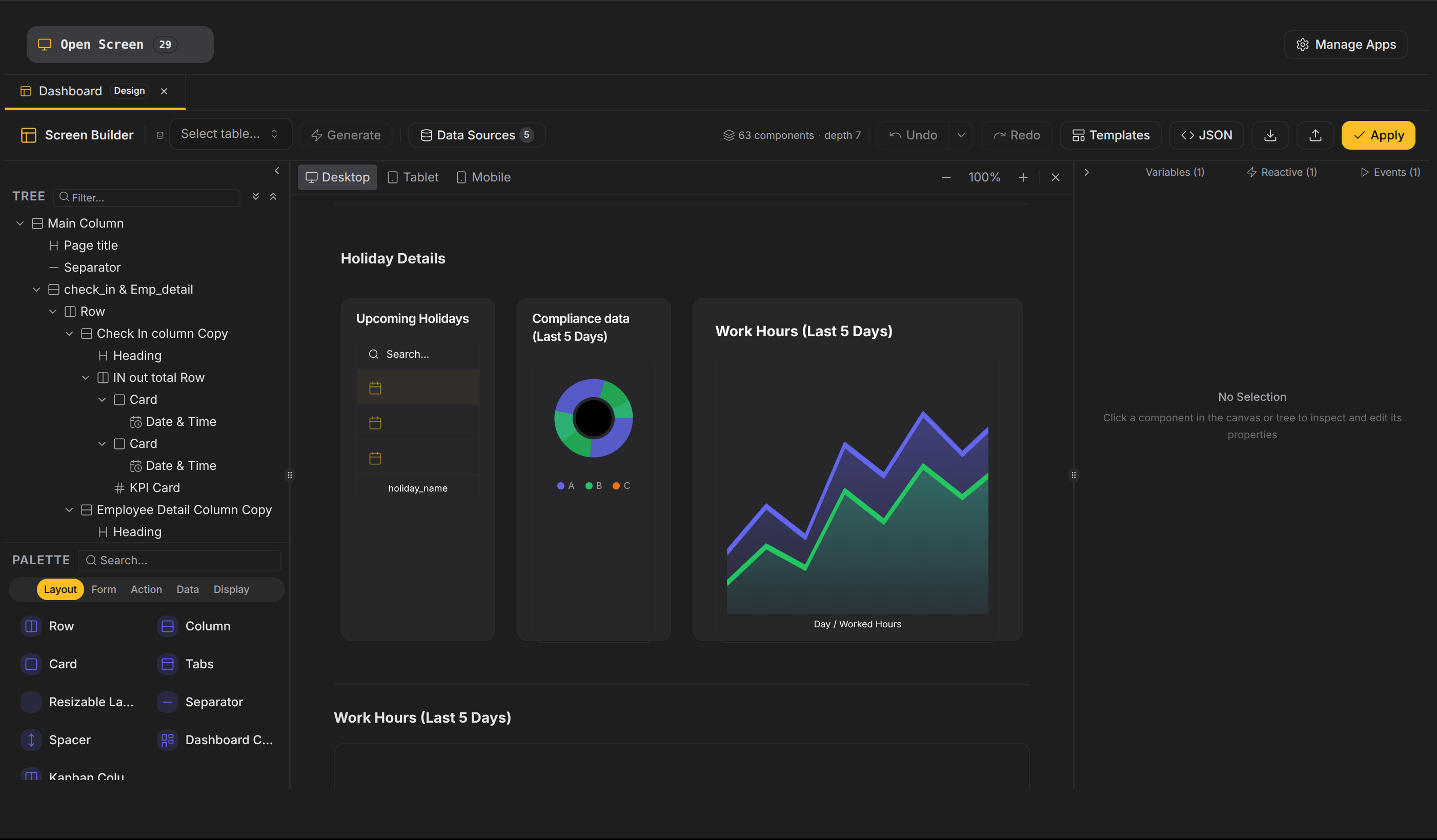 No-Code Dashboard Builder