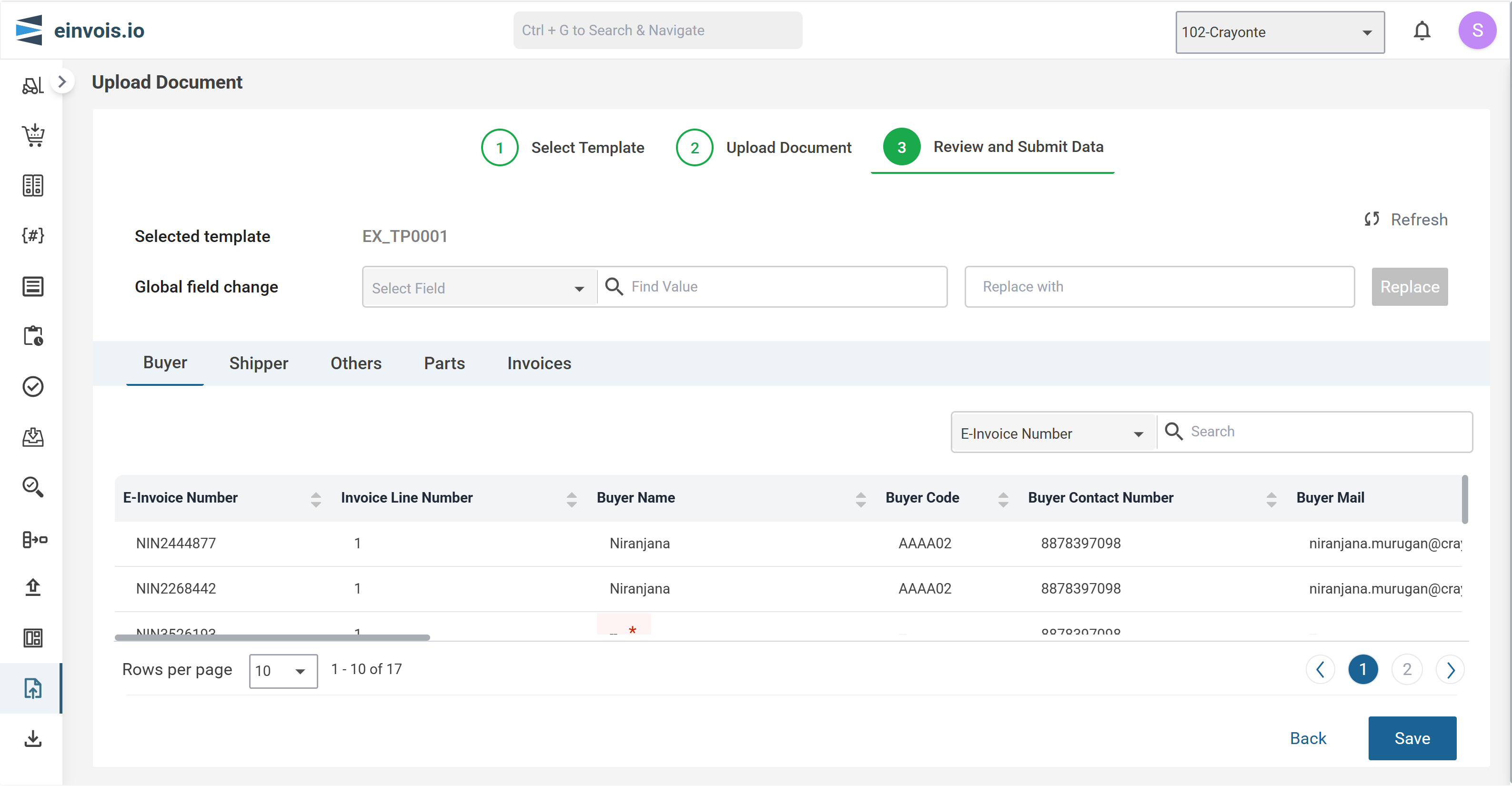 Mobile dashboard summary screen
