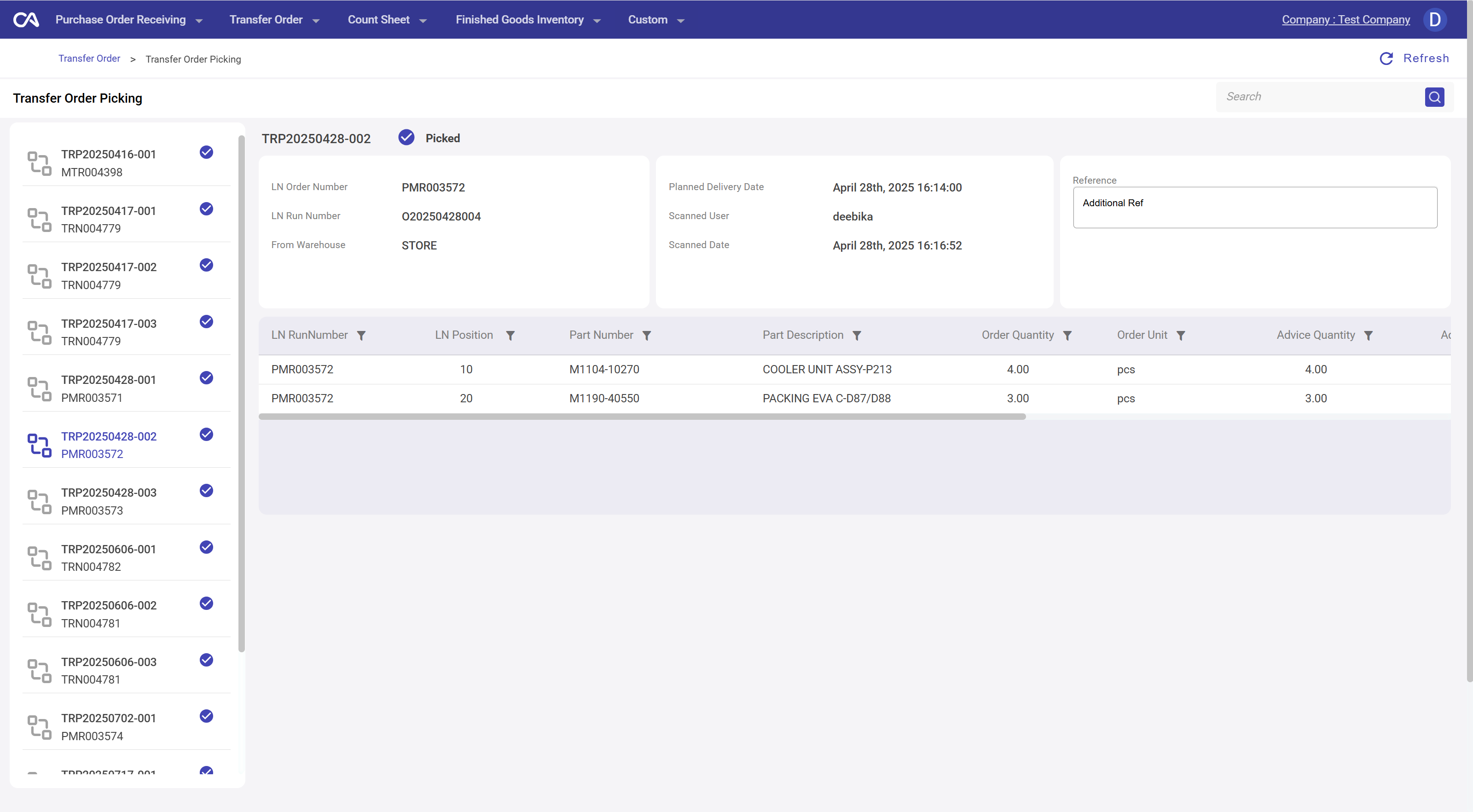 Items progress tracker